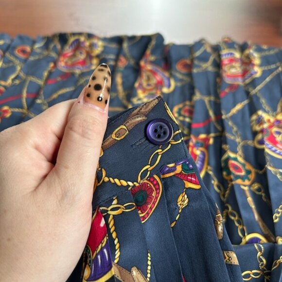 Vintage Talbots A- line, Silk Skirt - Picture 3 of 4